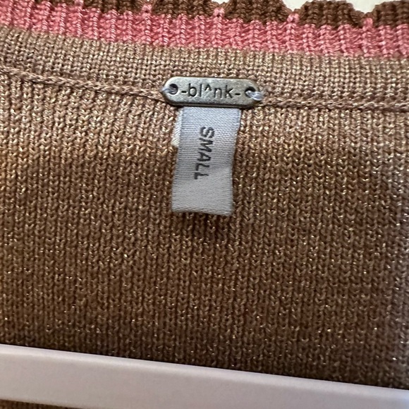 Bl^nk Anthropologie Square Neck Sweater Islet Sleeves Size Small‎ Boho Preppy - Picture 2 of 4